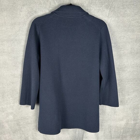 J Crew Sweater Blazer Womens Small Navy Merino Wool Preppy Quiet Luxury Academia - Picture 5 of 12